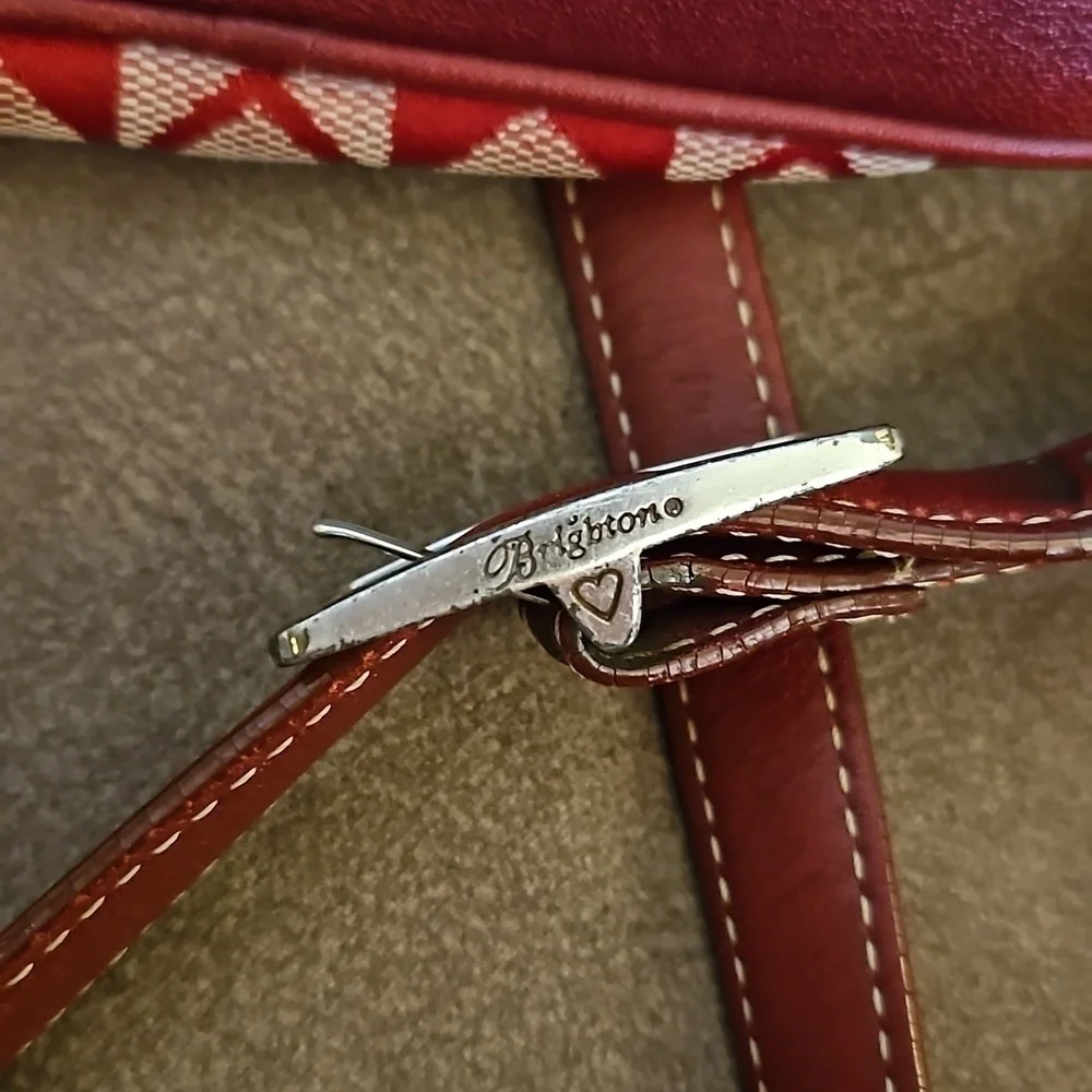 VTG BRIGHTON Hearts Canvas Leather  Coquette Mini Backpack